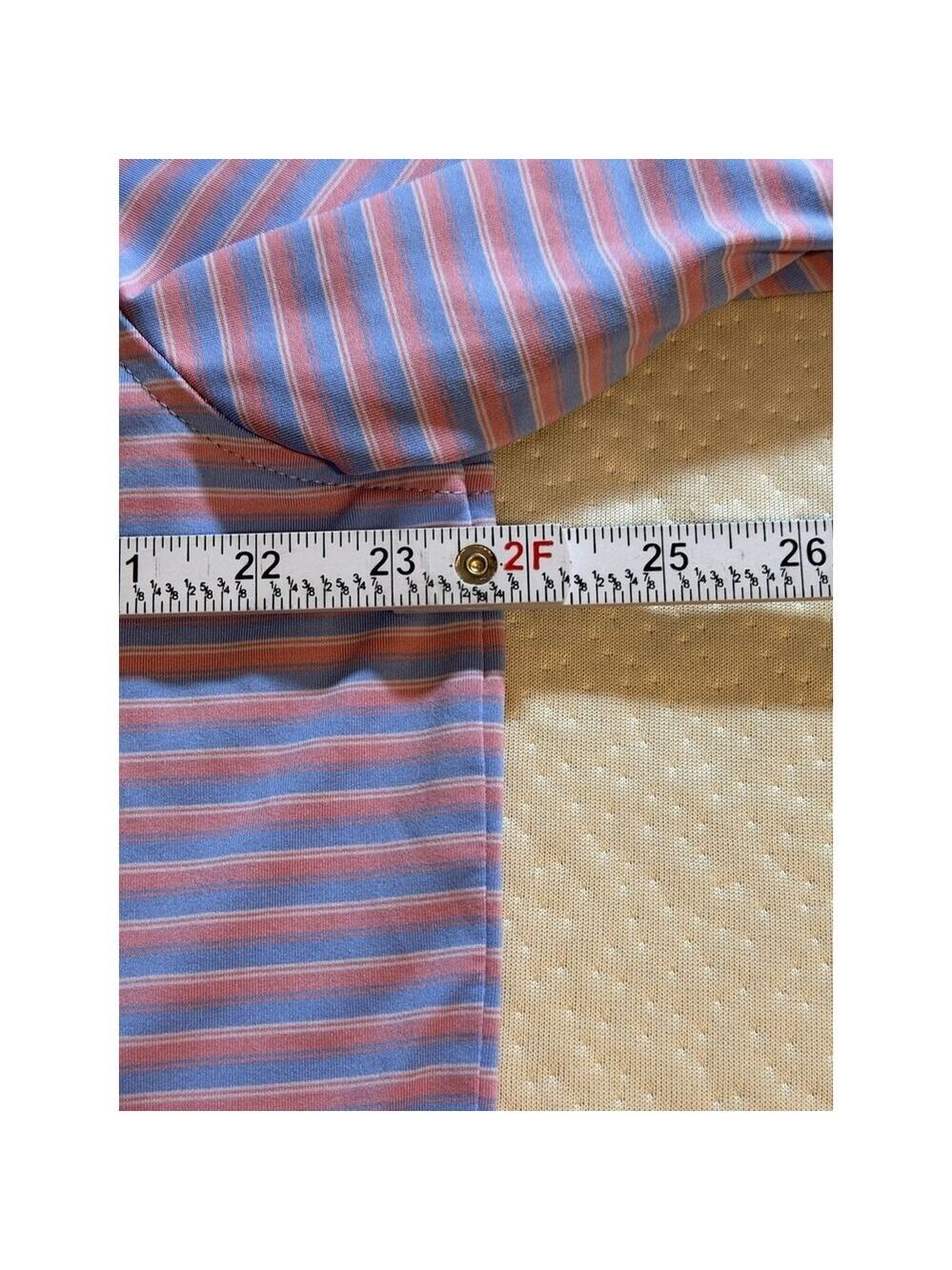 PETER MILLAR Summer Comfort Polo Shirt Blue Pink Purple Pastel Sz L Mens Golf - Picture 9 of 10